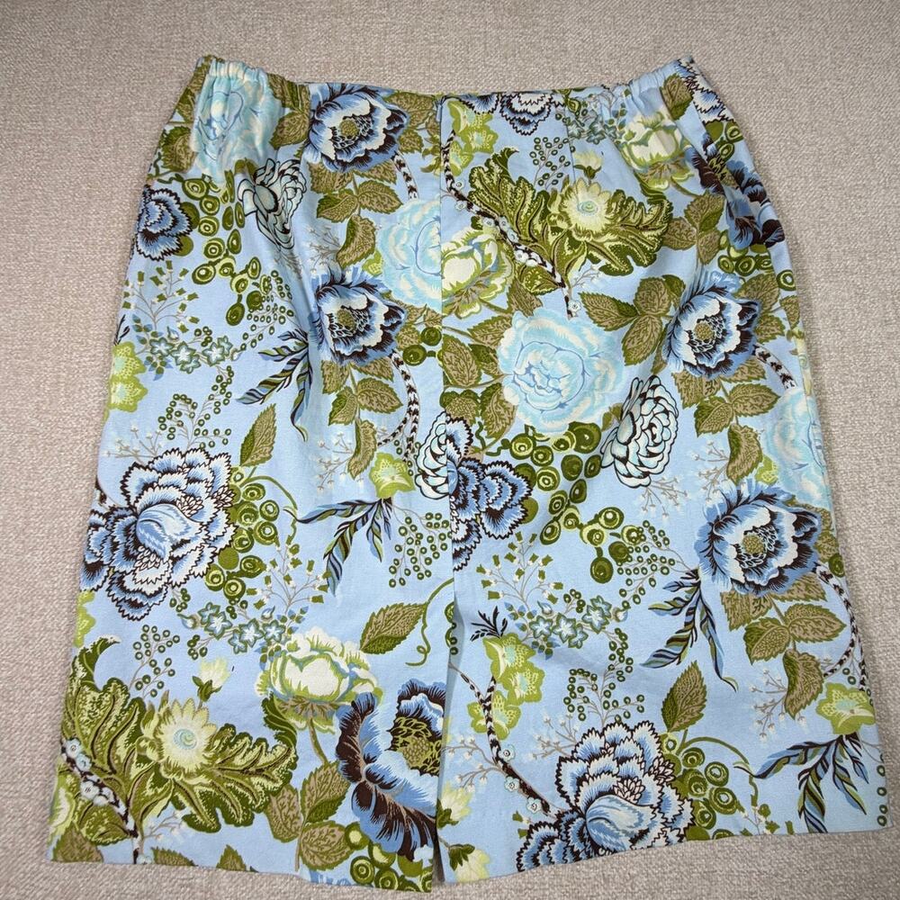 Talbots Women 14W Knee Length Preppy Vacation Workwear Cottagecore Skirt - Picture 2 of 10